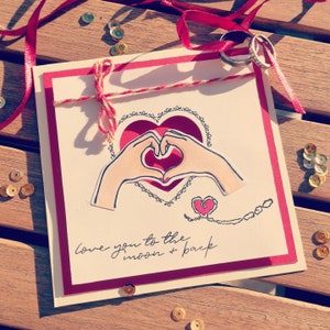 Carte "I love you" pour un anniversaire de mariage, la St valentin, ou juste un petit mot d'amour à partager + enveloppe assortie