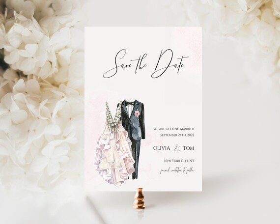 Save the Date Printable Wedding Save the Date Card | Etsy