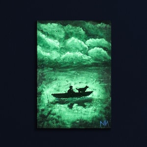 Brave Boy 2 - Original Painting Glow In The Dark, Glow In The Dark Art, Glow In The Dark, Glow painting, Bioluminescent, Wall decor