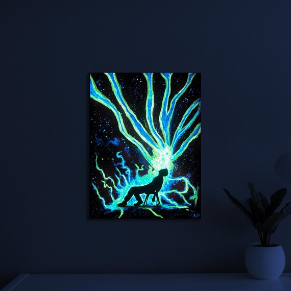 Mind Explosion | Original Painting, Glow In The Dark, Acrylic Painting, Contemporary art, Bioluminescent, Wall decor