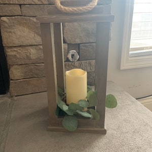 Handmade Lanterns with Real Wax Flameless Candle Optional Greenery image 3