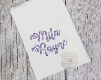 Embroidered Baby Burp Cloth or Bib Personalized White Soft Velcro Choose Your Design Baby Shower Gift Birthday Christmas Easter Monogrammed