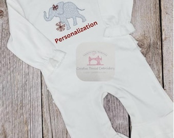 Embroidered Baby Girl White College Football Team Outfit Personalized Spring Summer Fall Birthday Shower-Personalize with any name or phrase
