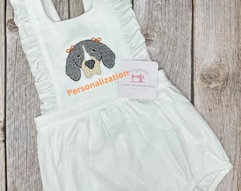 Embroidered Baby Girl White College Football Team Outfit Personalized Spring Summer Fall Birthday Shower-Personalize with any name or phrase