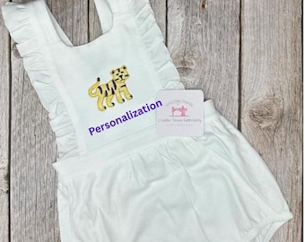 Embroidered Baby Girl White College Football Team Outfit Personalized Spring Summer Fall Birthday Shower-Personalize with any name or phrase