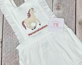Embroidered Baby Girl White College Football Team Outfit Personalized Spring Summer Fall Birthday Shower-Personalize with any name or phrase