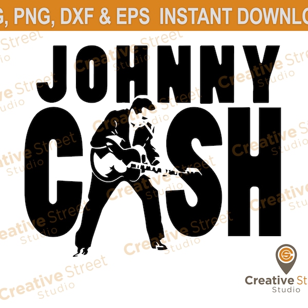 Johnny Cash SVG & PNG Clipart ***Instant Download***