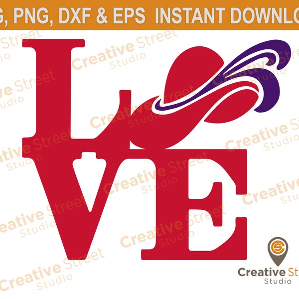 Red Hatters Philadelphia LOVE, Mom, Grandmom gift.  (2-Color) SVG & PNG Clipart ***Instant Download***