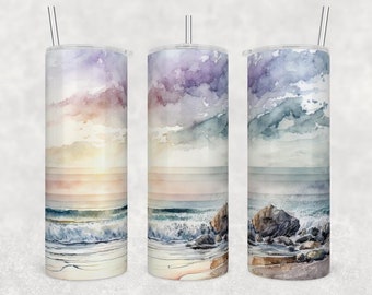 Alcohol ink Beach 20 oz tumbler 20 oz tumbler