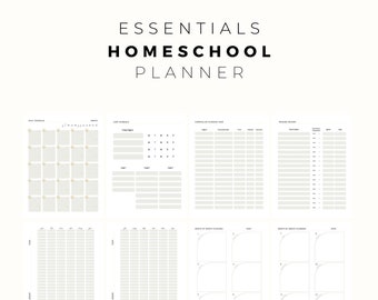 Essentials Homeschool Planner | Minimalist Planner Printable | Homeschool Schedule | Record Keeping Organizer | Goodnotes Planner Calendar