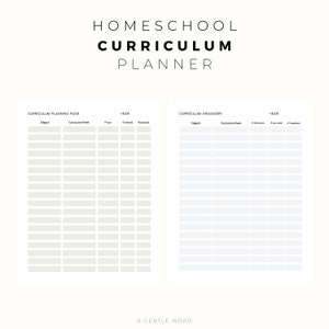 Homeschool Curriculum Planner | Minimalist Planner Printable | Homeschool Lesson Planner | Organizing List | Goodnotes Planner Calendar