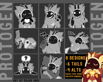 Digital Protogen Furry Lineart Bases for Telegram Stickers / Emojis / Emoticons