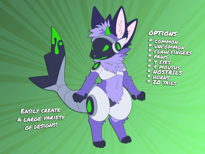 Kemono Chibi Protogen Lineart Base Kit [.PSD and .PNG Files] - Etsy Canada