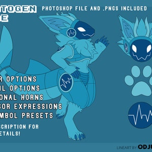 Protogen Fursuit Waving Cosmic Red stars Fursona Furry - Protogen