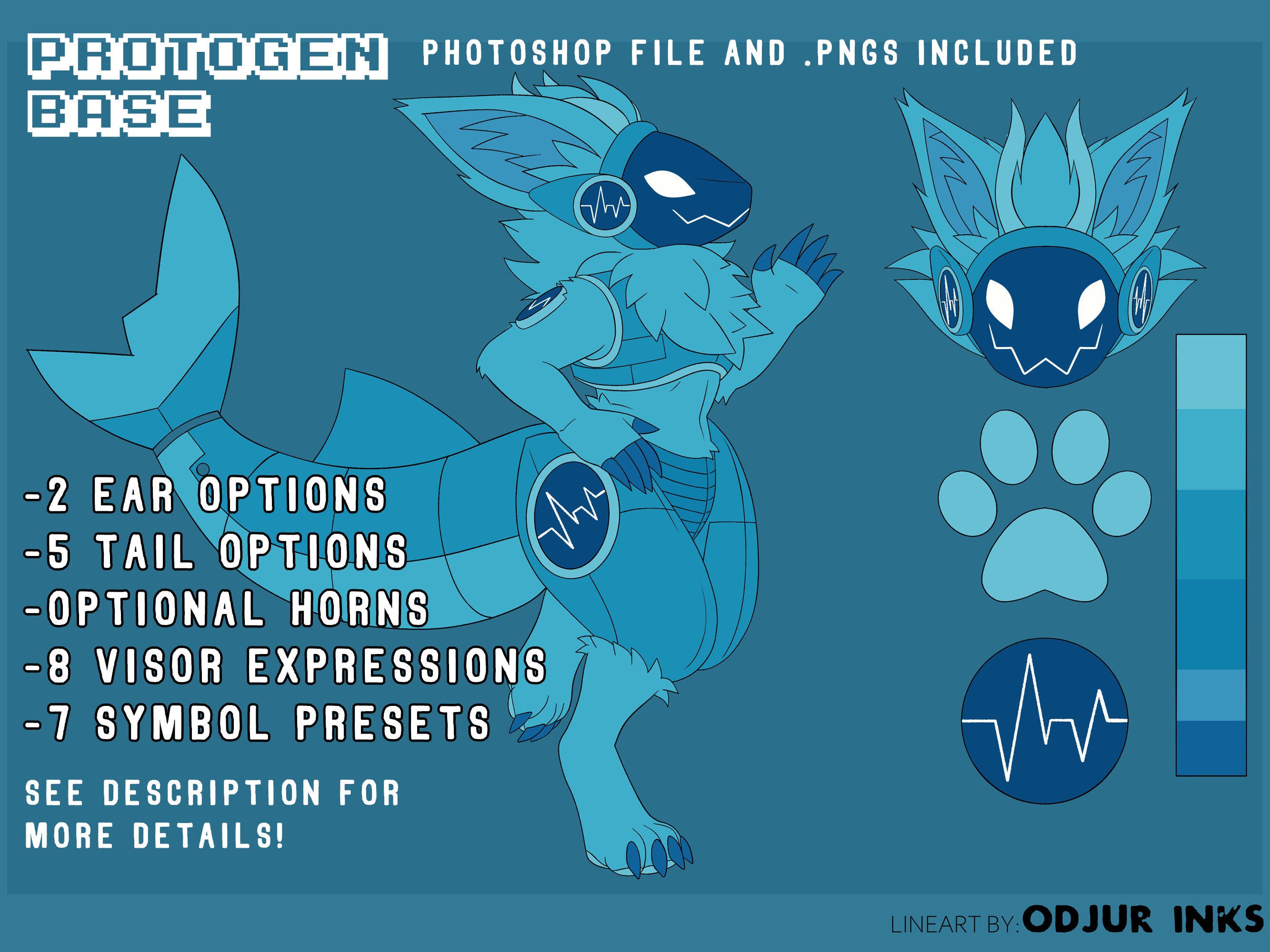 HALO inspired Protogen ref sheet for my partner 🤍 drawn by me ^^. : r/ protogen