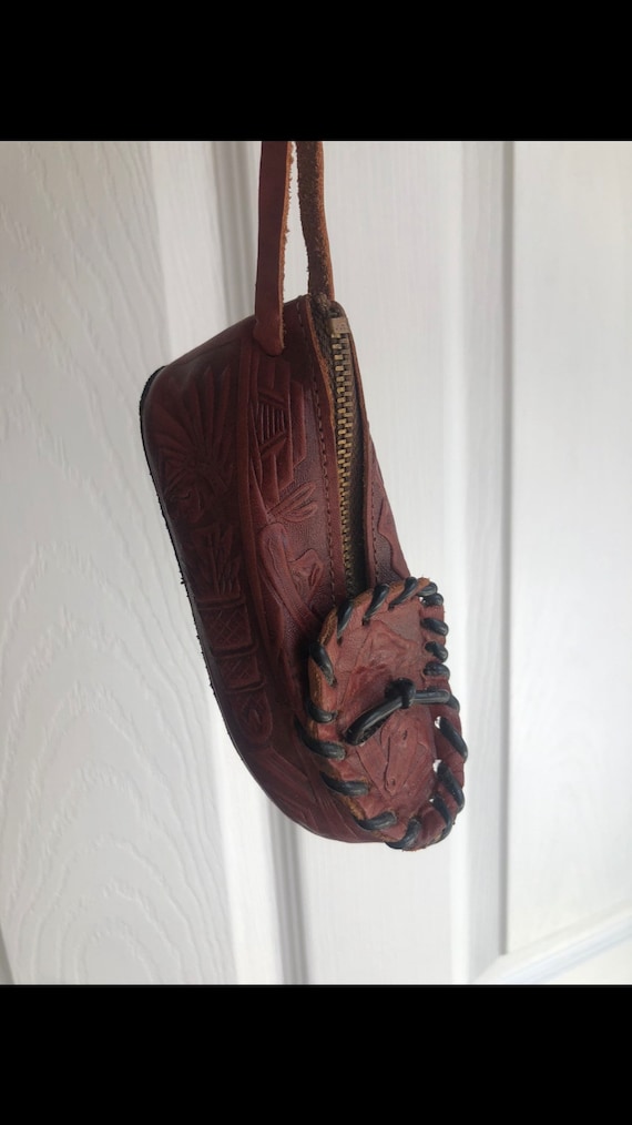 Made in Mexico Hand Tooled Moccasin Coin Purse