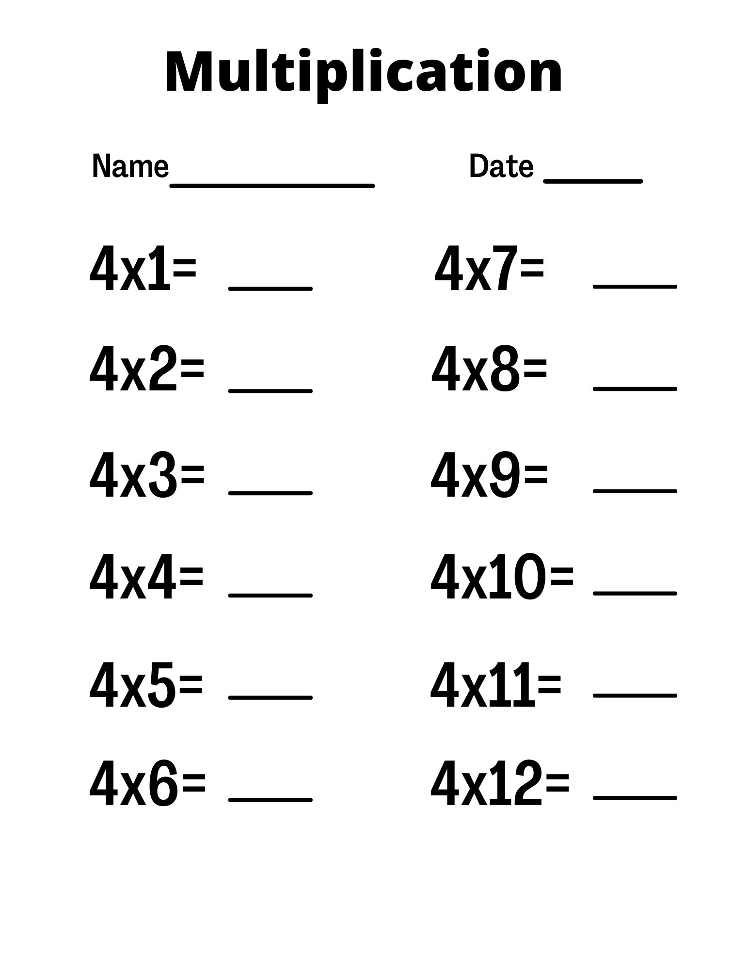 multiplication worksheet multiplying school learning kids etsy