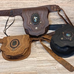 Handmade Leather Belt Pouch: Travel Hip Bag, Festival Waist Pack