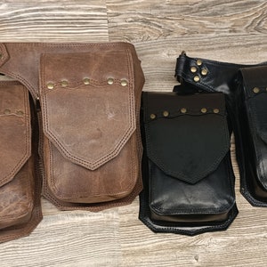 Handmade Leather Belt Pouch: Western Style Hip Bag with Adjustable Strap