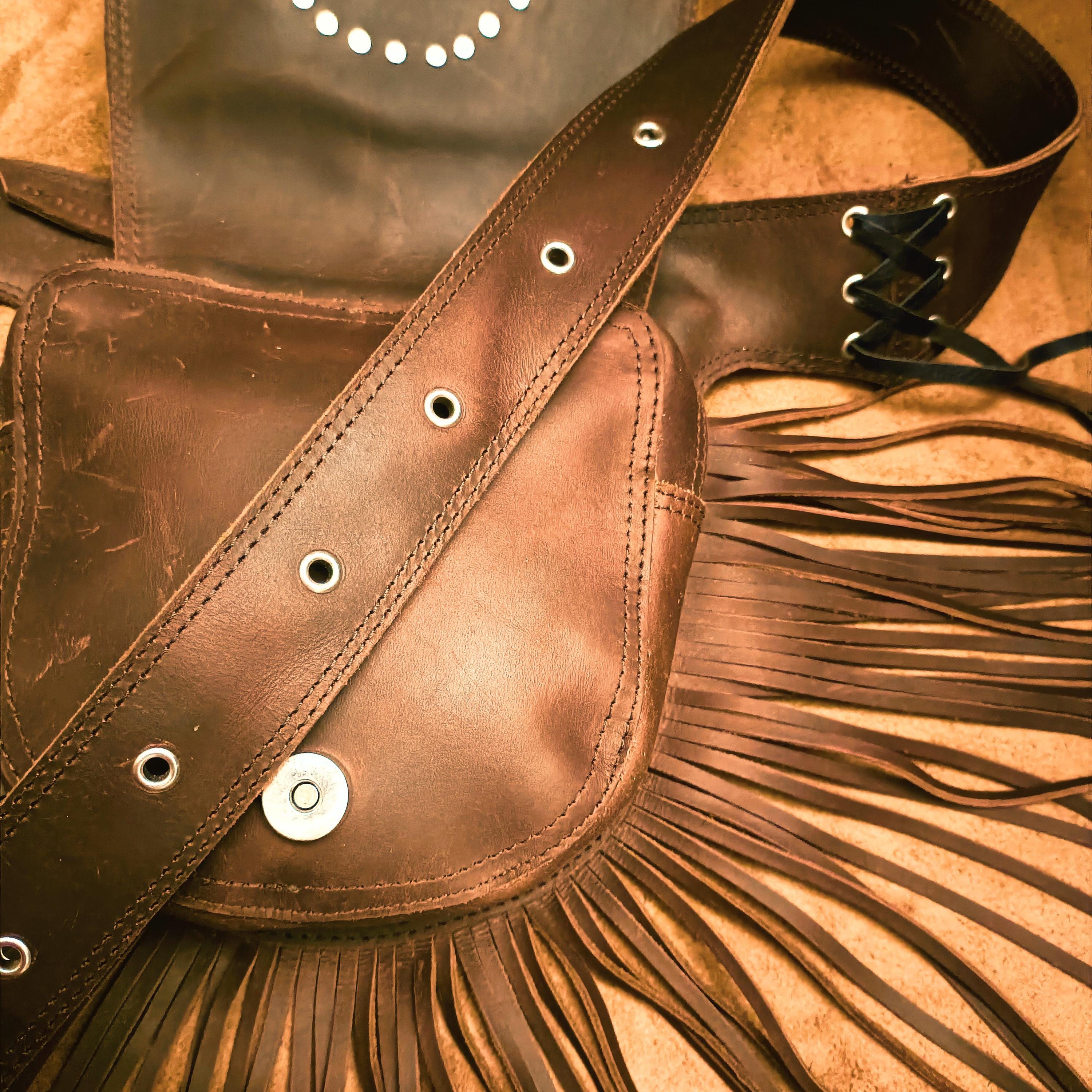 Genuine Leather OOAK Custom Hip Pouch Festival 50% OFF~ Genuine Leather Hip/Festival Bag – WanderingOzzie main image 2