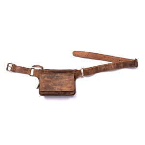 Handmade Leather Belt Pouch: Adjustable Strap Festival Pocket
