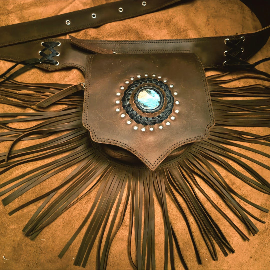 Handmade Leather Belt Pouch: Festival Hip Bag With  display picture 3