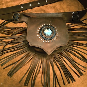 Handmade Leather Belt Pouch: Festival Hip Bag with Adjustable Strap..