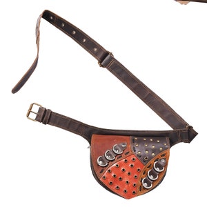 Handmade Leather Belt Pouch: Boho Festival Waist Bag