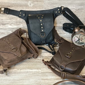 Leather belt pouch| hip bag | Utility Pocket Belt| festivals belt| festival  adjustable strap| Custom Leather Gear, Unisex +free gift....