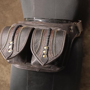 Leather  belt pouch hip bag Leather Utility Pocket Belt | Brown Suede | travel belt, fanny pack, festival belt, free delivery| +free gift.