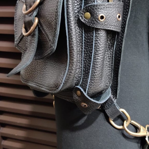 Leather belt pouch hip bag bum bag travel bag adjustable crossbody bag pouch festival belt utility belt pouch  bag gift for her +free gift