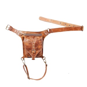 Handmade Leather Belt Pouch: Utility Bag for Hiking, Travel