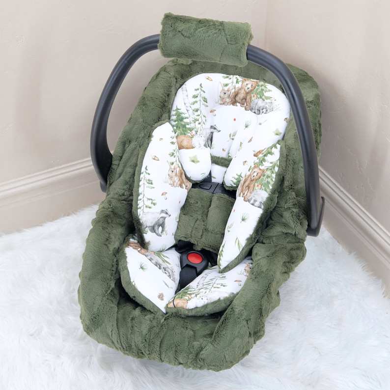 Cute Woodland Animals Baby Boy Car Seat Insert Cushion Accessories Head