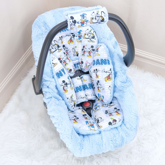 Mickey Mouse Friends Baby Boy Car Seat Insert Cushion Accessories Head and Body Rest Straps Cushions Personalized Printed Name Etsy