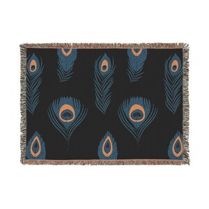 Peacock Woven Blanket, Cozy Home Decor, Perfect Gift for Sheepherders, Ideal for Picnics,  Bohemian Home Accent