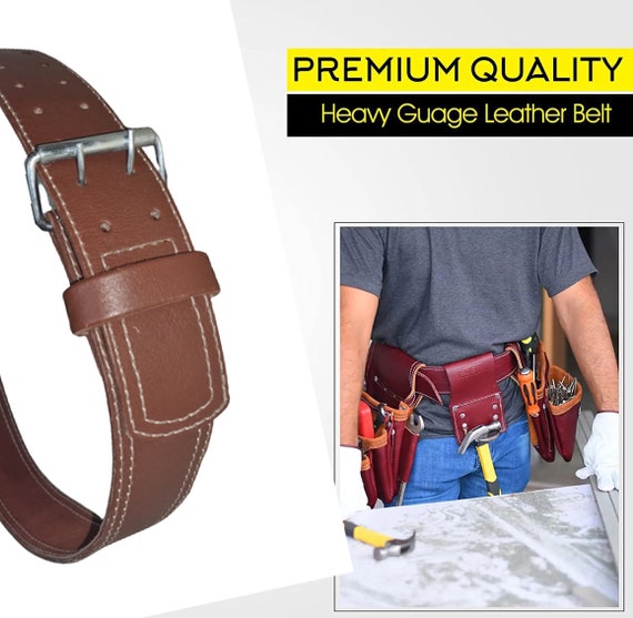 Leather Tool Belt Hammer Holder Work Belt Heavy Duty Double Etsy