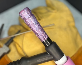 Tapa trasera para soldadura TIG hecha a mano. Compatible con antorchas 17/18/26: epoxi, arcoíris, plata y mica.