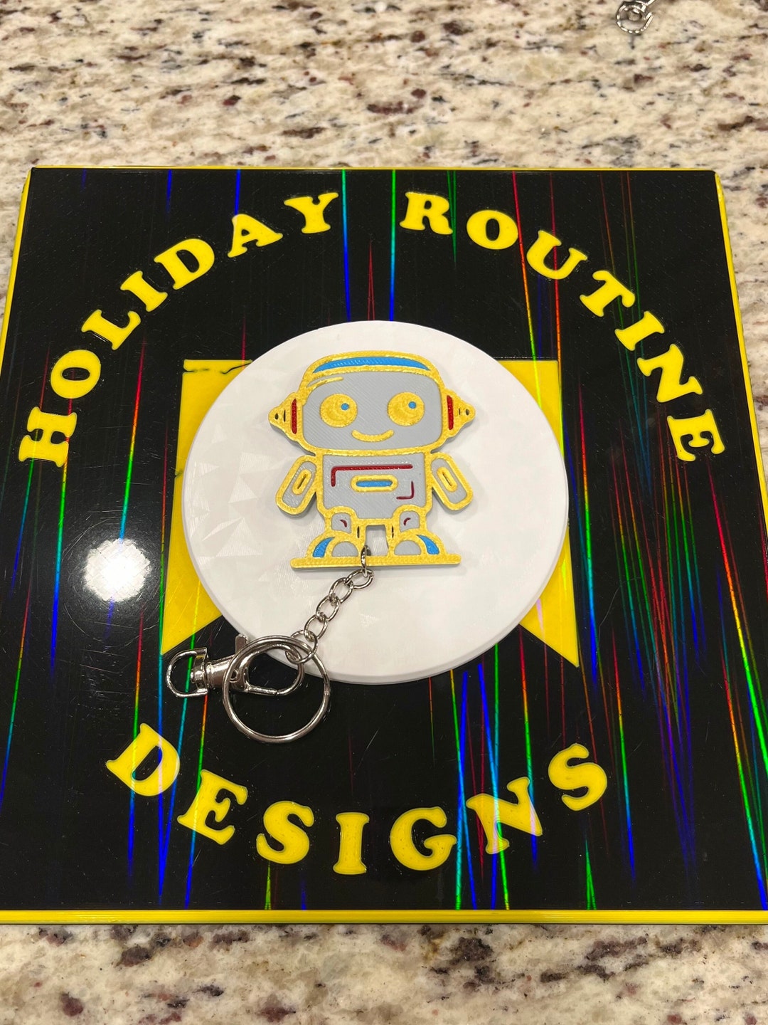 Friendly Robot Keychain 3D Printed Keychain Accessory Fidget Toy Robot ...