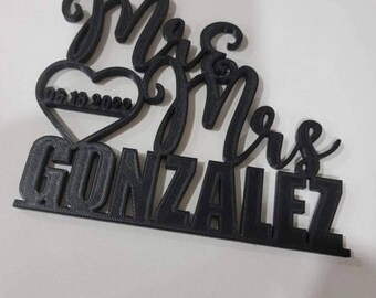 Mrs and Ms Cake Topper