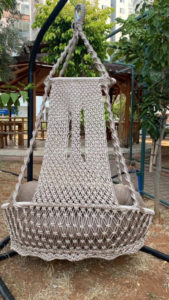 XXL Macrame Hammock Swing Chair , Indoor Hammock Chair , Macrame