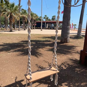 Beach Macrame Swing, Macrame Wood Swing, Wood Swing, Tree Swing Adult, Boho Swing, Outdoor Swing, Indoor/Outdoor Swing, Wedding Swing