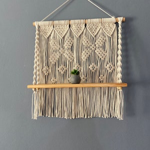 Custom, Macrame Wall Decor, Macrame Wall Hanging, Personalized macrame, farmhouse shelf, Macrame wall hanging,