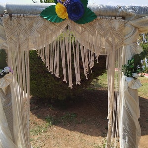 Handmade Macrame Wedding Backdrop, Macrame Wedding Arch Arbor, Macrame Wall Hanging,Macrame Door Hanging,Room Divider,Macrame Curtains