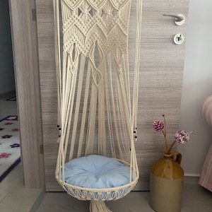 XXL Cat Hammock for Big Cats,  Cat Hammocks, Macramé Cat Swing, Cat Bed, Boho Pet Bed, Handmade Pet Gift,