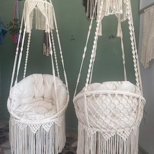 Macrame Hammock Swing Chair , Indoor hammock chair , Macrame Hanging chair , Indoor swing , Bedroom hammock chair swing , Porch swing