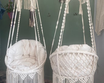 Macrame Hammock Swing Chair , Indoor hammock chair , Macrame Hanging chair , Indoor swing , Bedroom hammock chair swing , Porch swing