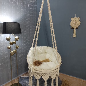 Macrame Swing Chair,Macrame swing,Macrame hammock,Hanging chair,Outdoor swing chair,Indoor hammock chair,Macrame hammock chair,Boho swing