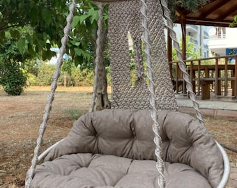 XXL Macrame Hammock Swing Chair , Indoor hammock chair , Macrame Hanging chair , Indoor swing , Bedroom hammock chair swing , Porch swing