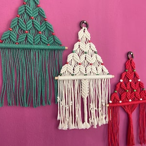 Boho Macrame Christmas Tree Wall Hanging, Nordic Decor