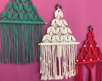 Boho Makramee Weihnachtsbaum Wandbehang, Nordic Decor